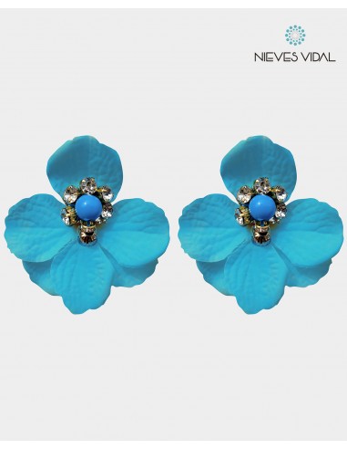 PENDIENTES FLOR TURQUESA