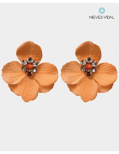 PENDIENTES FLOR NARANJA