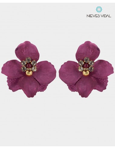 PENDIENTES FLOR MORADO