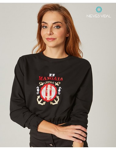 SUDADERA NEGRA ESCUDO MANGATA